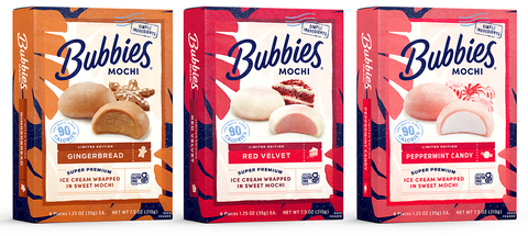 Bubbies Ice Cream Launches Limited-Edition Holiday Mochi Ice Cream ...